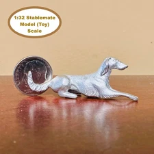 HORSING AROUND Stablemate 1:32 Model Scale LYING SALUKI ~ Cast Pewter Dog