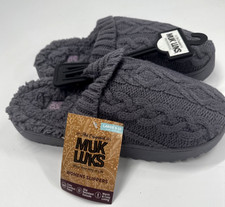Muk Luks Cozy Slip On Shoes Womens Slippers Large 9-10 Mules Fuzzy Winter NEW