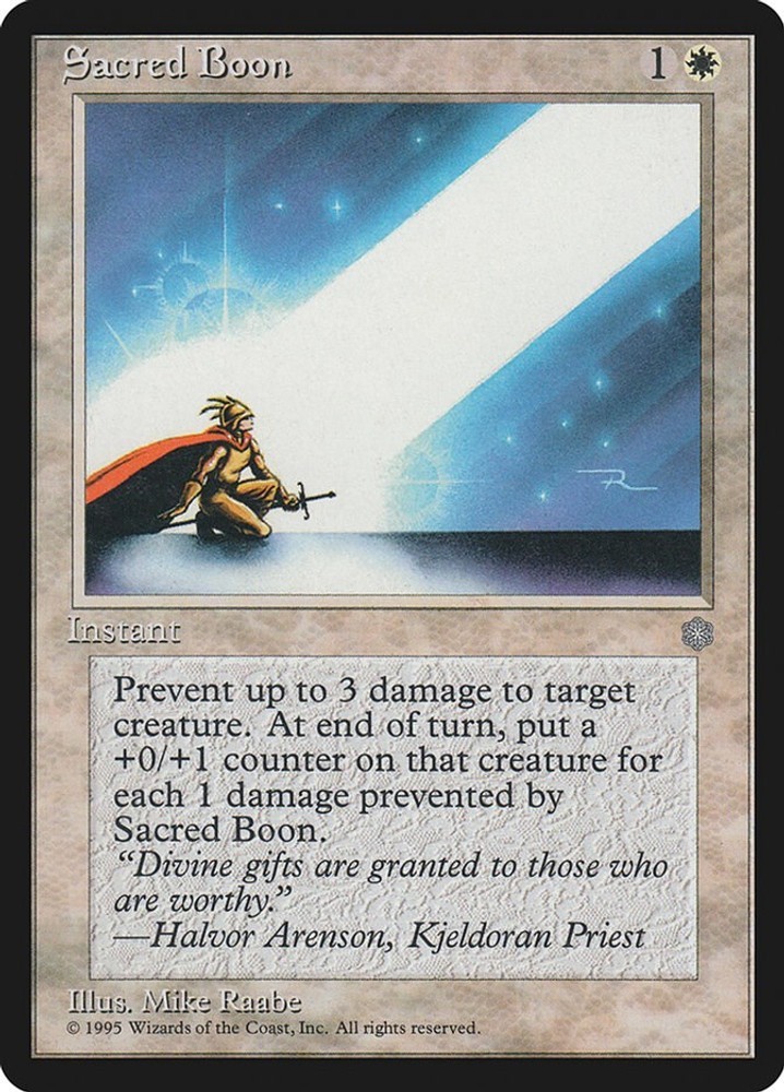 Sacred Boon U EN 50 Vintage Magic the Gathering Card Ice Age LP MTG TCG