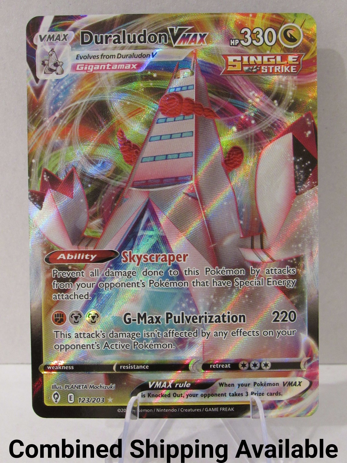 Duraludon VMAX 123/203 SWSH07: Evolving Skies NM Full Art English 12200