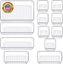 Drawer Organizers Set of 12, 4 Sizes Clear Plastic Drawer Organizers and Storage