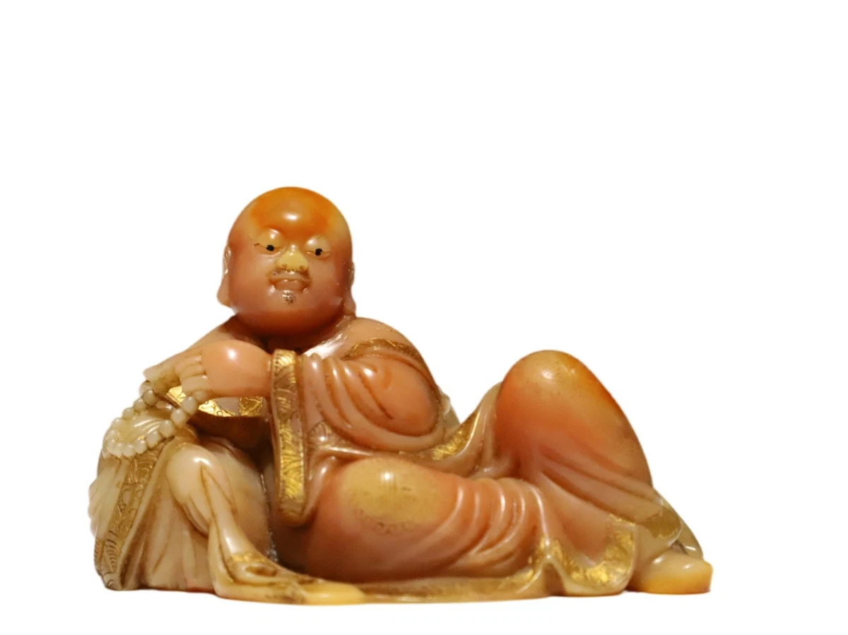 佛红色寿山石主中国风雕像、雕像| eBay