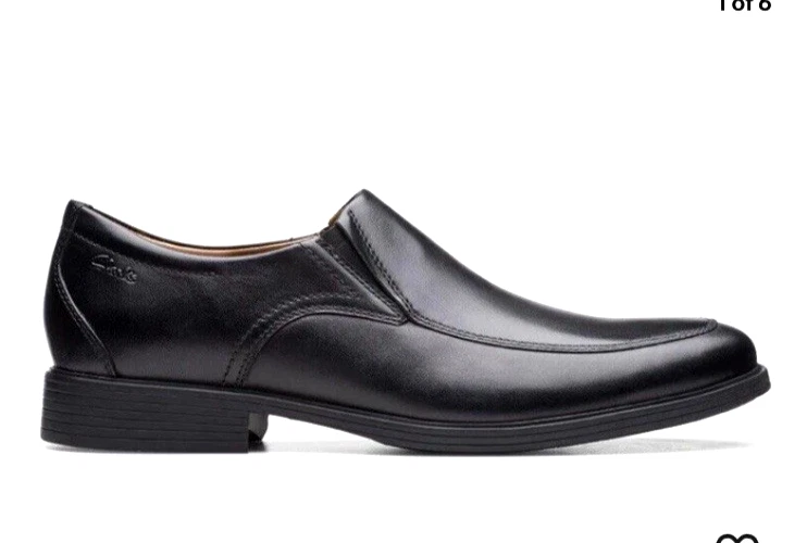 NEW Clarks Men's Size 10M Whiddon Step Slip On Black Dress Shoes Leather New