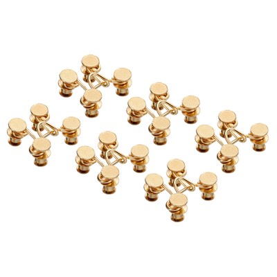 6pcs 27mm Waist Extender Buckle Jeans Button Pins Pants Tightener Gold Tone