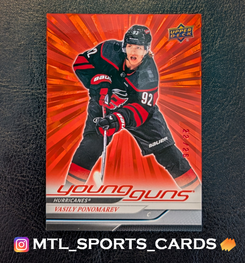 2024-25 Upper Deck #472 Vasily Ponomarev Young Guns Red Outburst Rookie /25