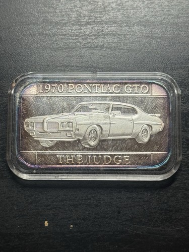 Vintage 1970 Pontiac GTO THE JUDGE 1oz .999 Fine Silver Art Bar RARE (10)