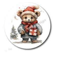 TEDDY BEAR PARTY FAVORS HOLIDAY SCRAPBOOK STICKERS CHRISTMAS ENVELOPE SEALS