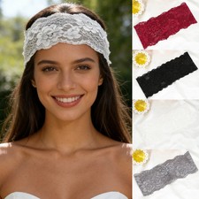 Fashion Elegant Mesh Lace Headband Hollow-Out Lightweight Elastic Headwrap Breat