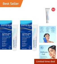 Gentle Acne Treatment Gel with 0.1 Adapalene - 60 Day Supply, Non-Comedogenic