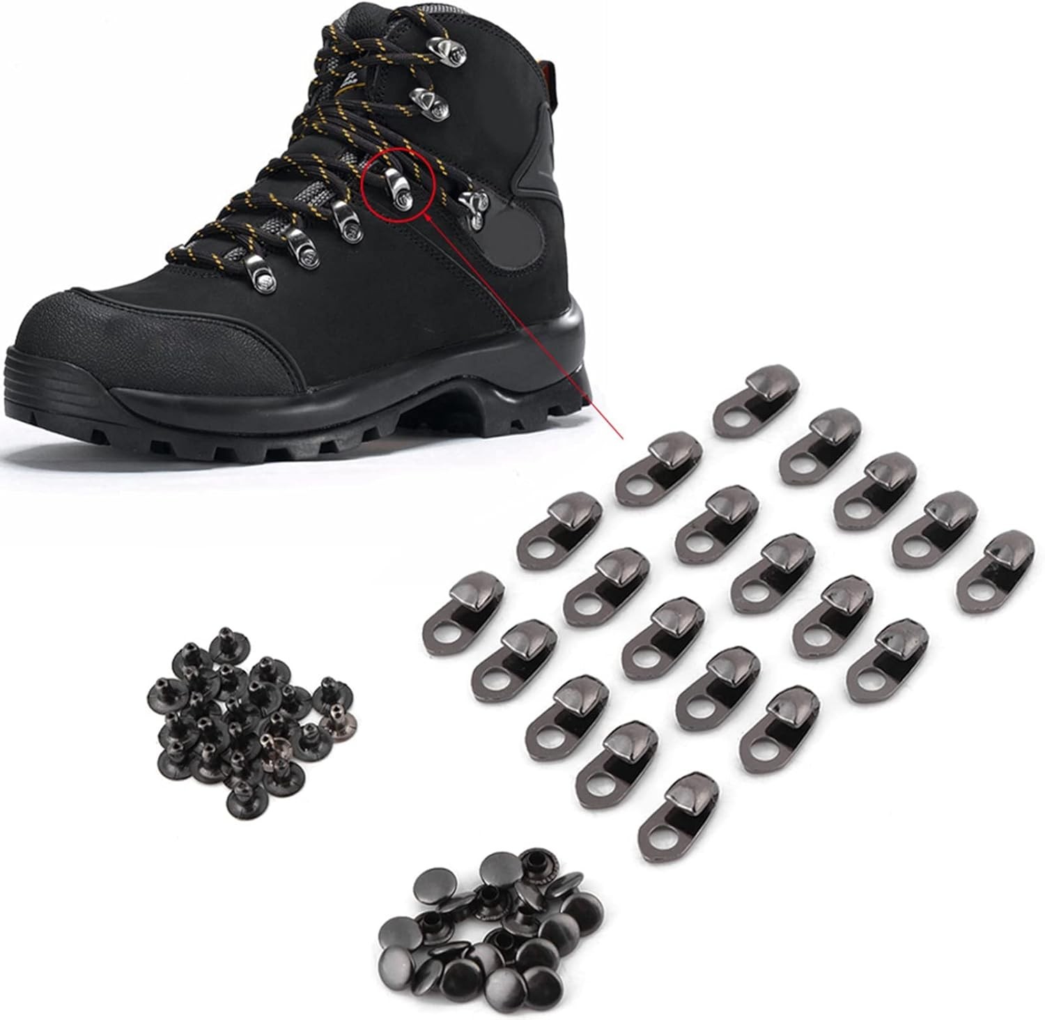 Boot Hook Eyelets - Speed Hooks with Rivets for Repair/Camp/Hike/Climb... 