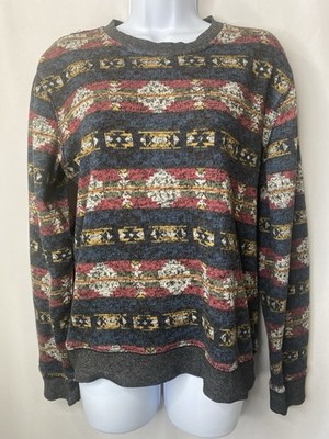 Brooklyn Men s Aztec Print Shirt Size Small Street Wear Fall Winter Warm