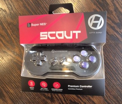 Super NES Hyperkin Scout Pro Controller for SNES - NEW IN BOX - Space Black