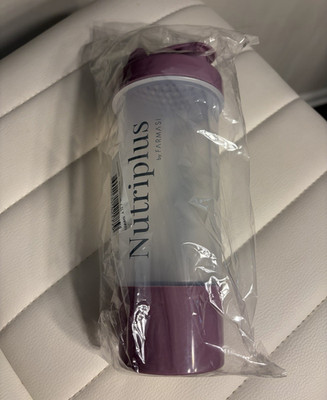Nutriplus by Farmasi Reusable Plastic Shaker Bottle 16 fl oz Purple/Clear