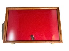 Cherry Wood showcase display case 12 X 18 X 3.5" Quality made, glass, Cherry