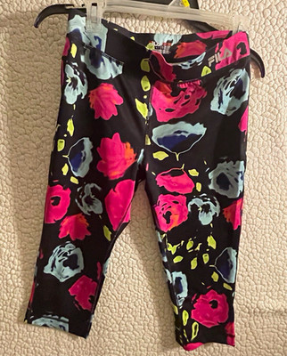 FILA Sport girl s Floral Ankle Leggings XL Multicolor Pull On Stretch Waist