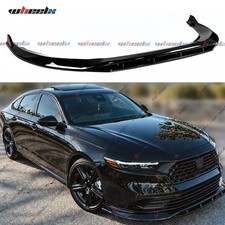 4pc Jdm V1 Style Gloss Black Front Bumper Lip For 11th Gen 2023-26 Honda Accord