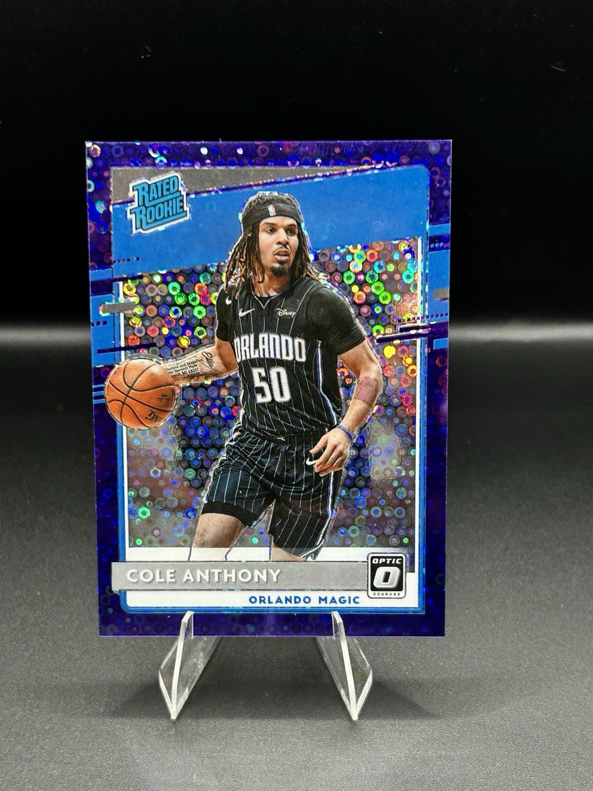 2020-21 Panini Optic Rated Rookie Cole Anthony #165 Purple Fast Break Prizm /95 