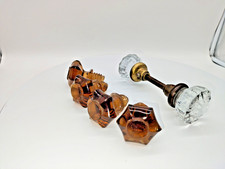 ANTIQUE AMBER/CLEAR-CRYSTAL DOOR HANDELS