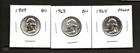 THREE SILVER QUARTERS 1959,1963,1964***BU***