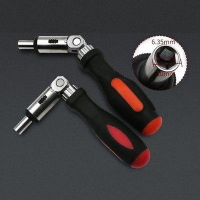 Multi Function Ratchet Screwdriver Variable 0 180 Degree 1/4 Inch Hex Interface