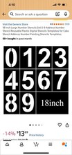 18 Inch Large Number Stencils Set 0-9 Address Number Stencil Reusable Plastic Di