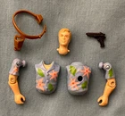vintage G.I. GI JOE gijoe CHUCKLES BODY PARTS + WEAPONS LOT gun holster FREESHIP