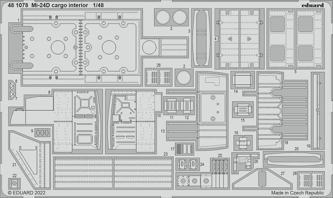 Eduard Accessories 481078 - 1:48 Mi-24D Cargo Interior For Trumpeter - New