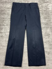 Levis Action Slacks Pants Mens 36X30 Blue Flat Front Straight Leg Sta-Prest