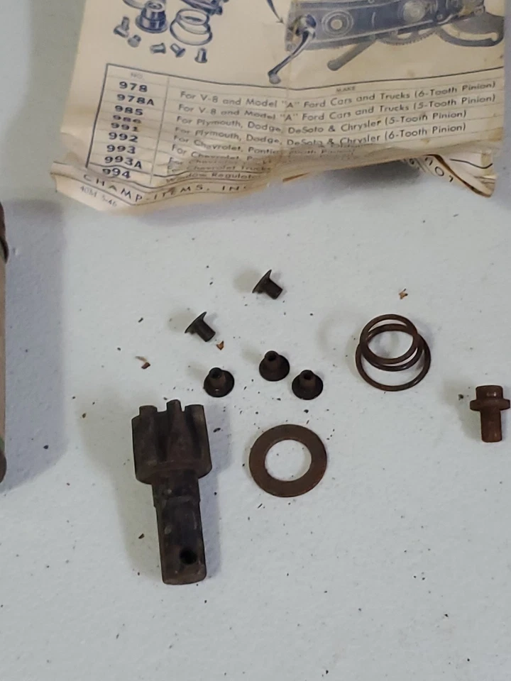 1930-40 Plymouth Dodge Chrysler Kit regulador de ventana de 6 dientes CHAMP parcial Foto 3 de 4