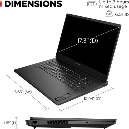 Hewlett Packard OMEN 17-db0010nr 17.3" AMD Ryzen 7 8845HS CoPilot Gaming Laptop - Picture 5 of 12