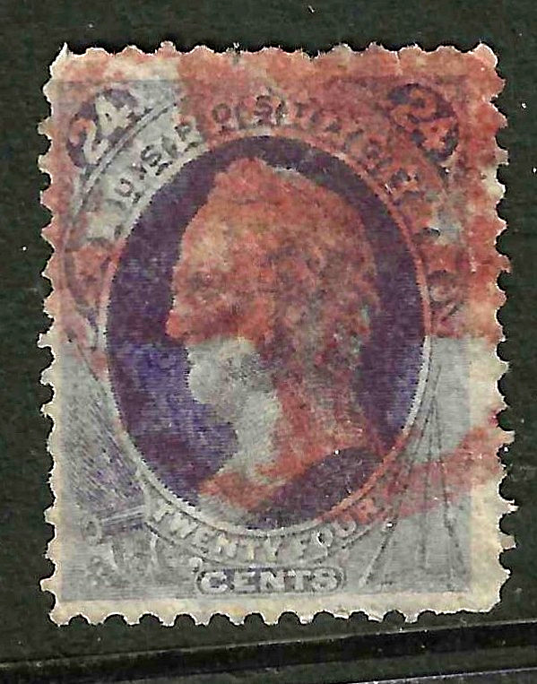 Sc #153 Red Star Fancy Cancel 24 Cent Winfield  Scott Banknote 1871 $240 US39D11