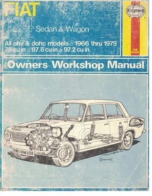 Manuel D'Atelier Haynes Pour Propriétaires Fiat 124 Berline Et Spécial 1966-1975 - Photo 1/4