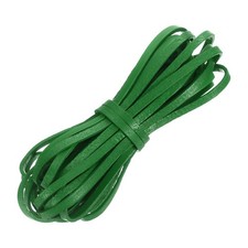 Flat Leather Cord, 5.5 Yard 4mm Leather String Strips for DIY Crafts Dark Green