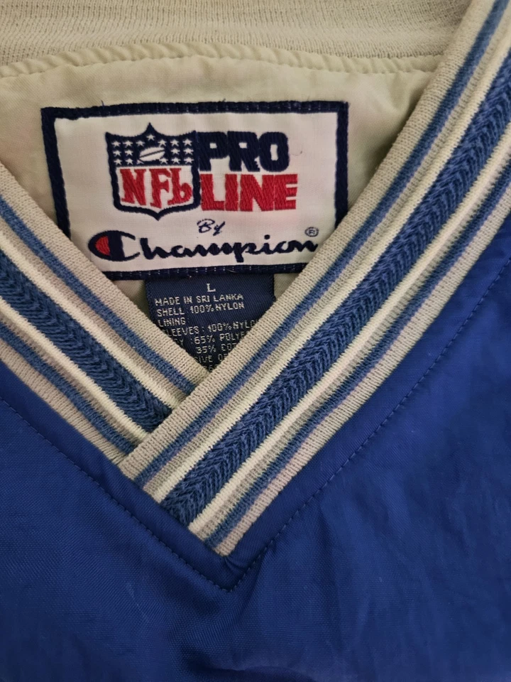 CHAQUETA JERSEY DE NAILON CHAMPION PRO LINE DETROIT LIONS TALLA L 21"W X 26"L Foto 2 de 4