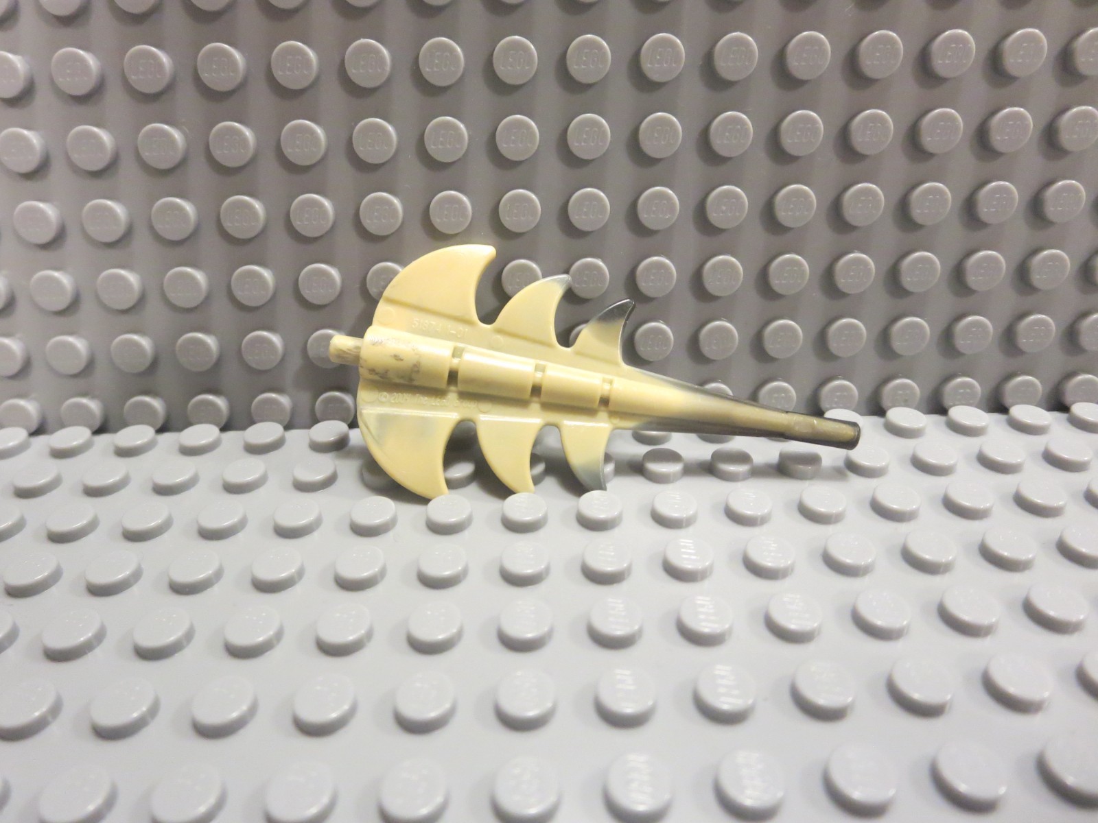 Lego Dragon Tail Barbed Marbled Black Pattern #1 51874pb01 Harry Potter 4767