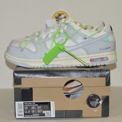 Nike Dunk Low Off-White  #7/50 NEW Size 10 DM1602-108  Authentic