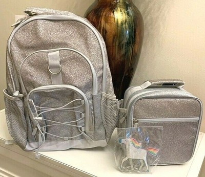 Pottery Barn kid school Disney Glitter backpack Princess+Lunch travel bag girl .
