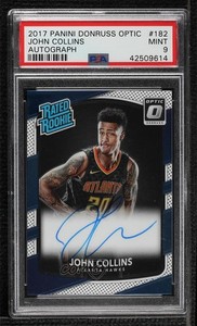 2017 Donruss Optic Rated Signatures John Collins #182 PSA 9 MINT Rookie Auto RC