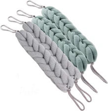 4 Packs Long Stretch Back Sponge with Rope Handles Back Scrubber Bath Shower Mes