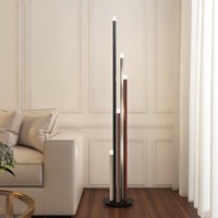 Lucande Led Stehlampe 'Stoika' Dimmbar (Modern) In Schwarz Aus Metall (5 Flammig