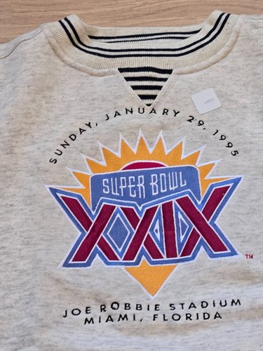 NWT LOGO ATHLETIC NFL SUPER BOWL XXIX MIAMI 1995 GRAY SWEATSHIRT LARGE - Picture 4 of 9