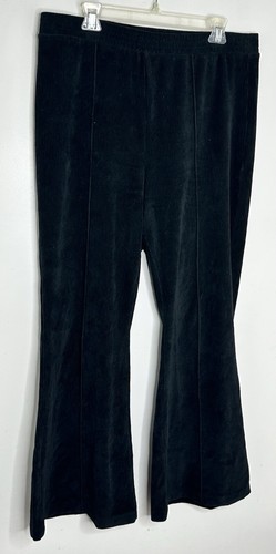 Pantalones AERIE Terciopelo Terciopelo Negro Acanalados Elásticos Cintura Acampanados Talla XL - Imagen 2 de 7