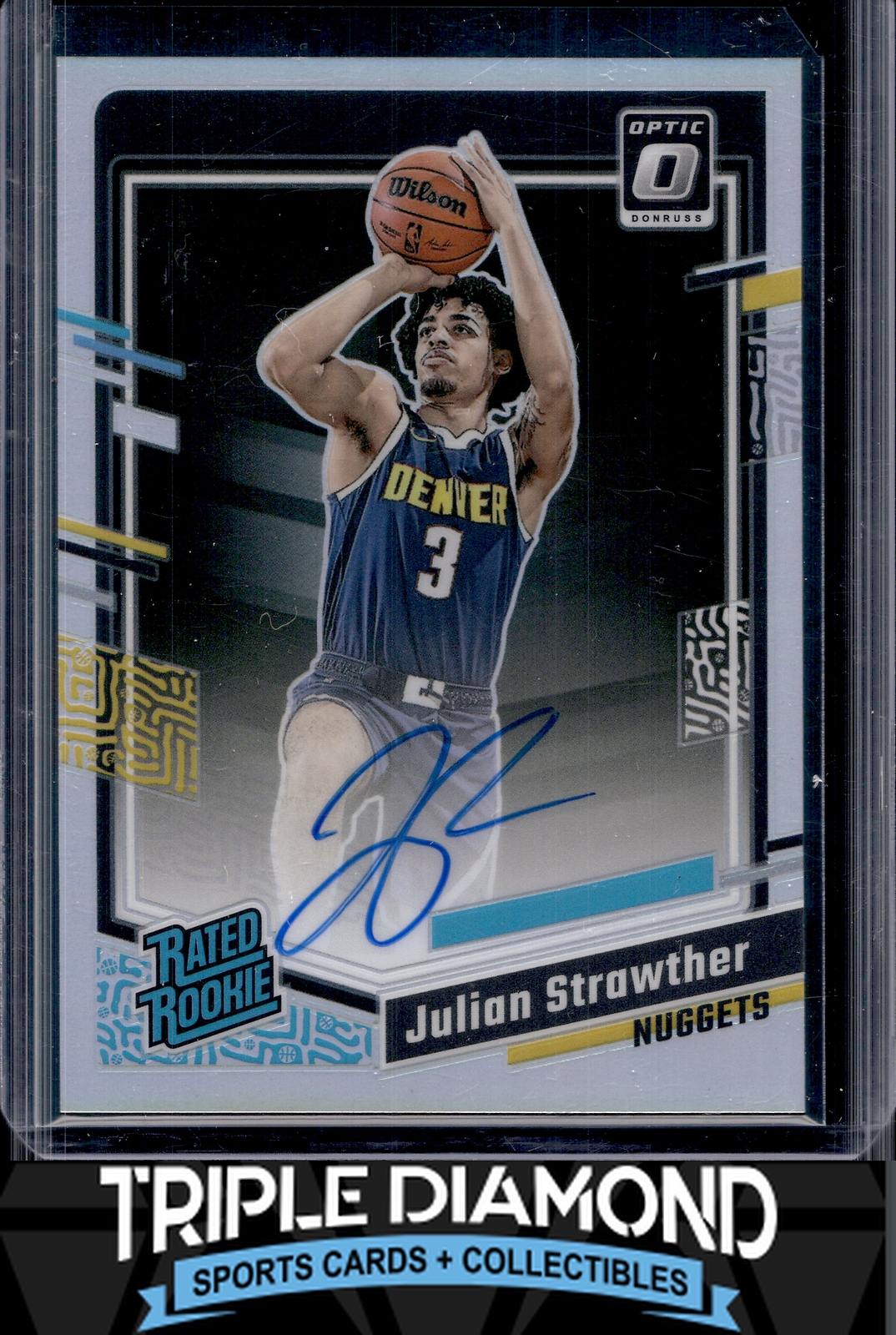 2023-24 Donruss Optic Julian Strawther Rated Rookie Auto Holo Prizm D260