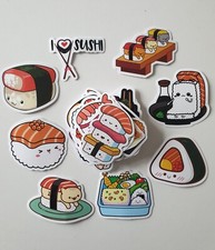50 Cute Sushi Stickers, laptop, scrapbook, phone case