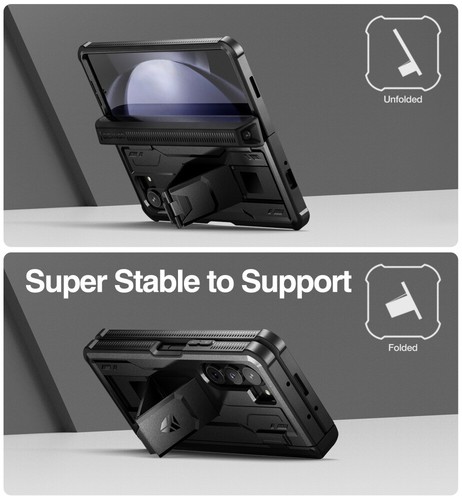 Dexnor For Samsung Galaxy Z Fold 5 4 3 5G Case with S Pen Holder /Ring Kickstand - Picture 7 of 9