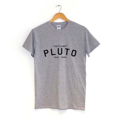 THE PLANET PLUTO 1930-2006 T Shirt MANY COLOURS space science word tee