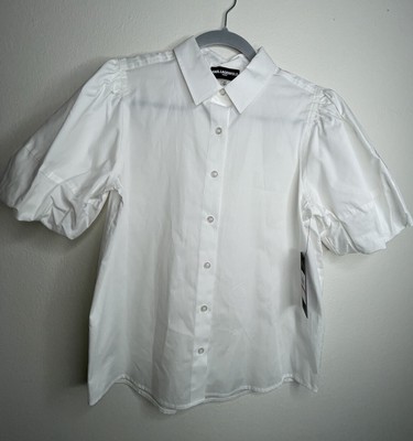 Karl Lagerfeld Paris Women's Collared Puff Sleeve Shirt . Sz XS . $89 Value