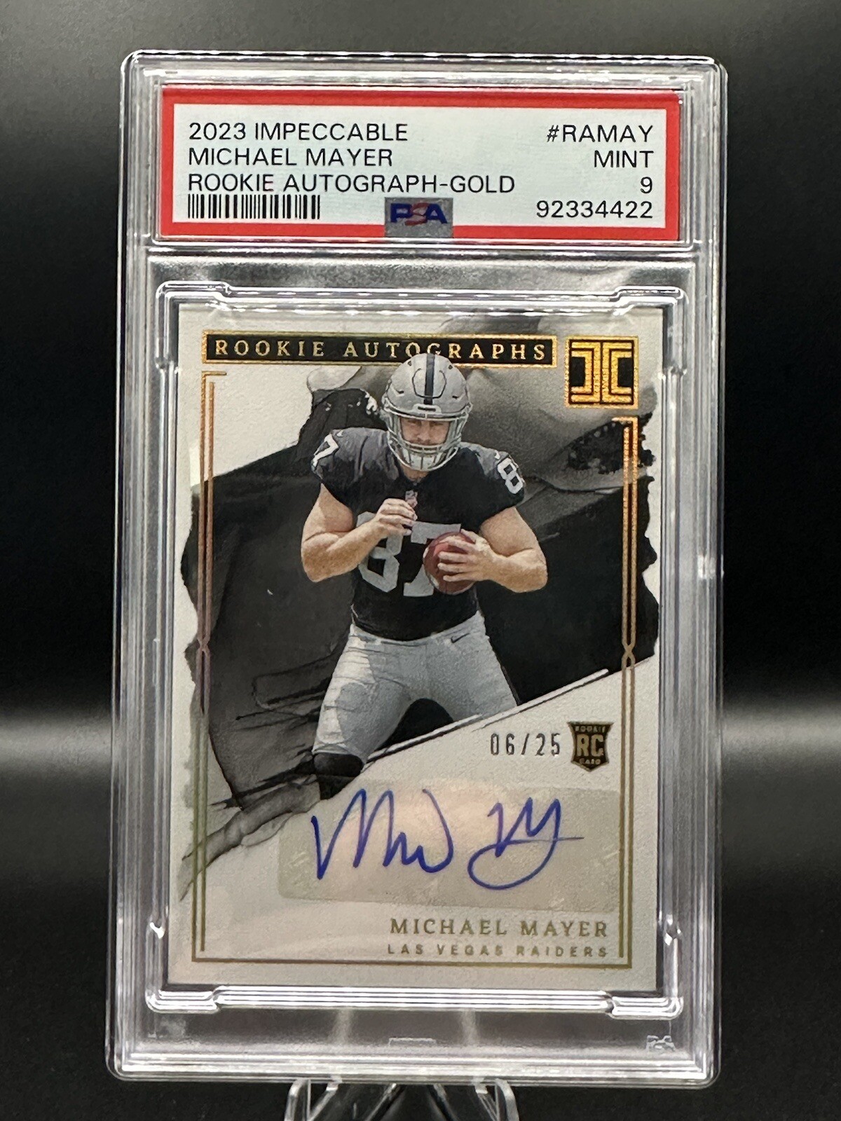 Michael Mayer Panini Impeccable Rookie Autographs #RAMAY Gold