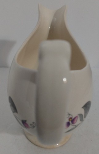 Crown Potteries Made in USA! 1252 Pink & Gray Floral Vintage Ceramic Gravy Boat! - Photo 5/12