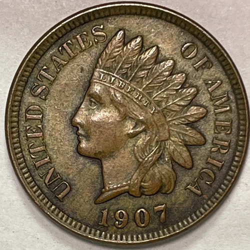 1907 Indian Head Cent Uncirculated UNC Coin #11729
